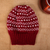 Knit hat, 'Bold Snowflakes' - Snowflake-Patterned Burgundy Acrylic and Wool Blend Knit Hat