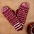 Knit mittens, 'Bold Snowflakes' - Snowflake-Themed Burgundy and White Wool Blend Knit Mittens