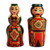 Wood figurines, 'Taraz Tradition' (set of 2) - Fair Trade Glazed 2-Piece Wood Taraz Couple Figurine Set