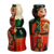 Wood figurines, 'Taraz Tradition' (set of 2) - Fair Trade Glazed 2-Piece Wood Taraz Couple Figurine Set