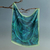 Silk chiffon scarf, 'Sphinx Successor' - Artisan-Made Classic Sphinx-Themed Green Silk Chiffon Scarf