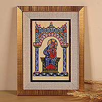 'Virgin Mary Breastfeeding Jesus' - Armenian-Inspired Virgin Mary and Jesus Acrylic Painting