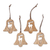 Wood ornaments, 'Deer Melodies' (set of 4) - Christmas-Inspired 4-Piece Beech Wood Deer Ornament Set