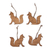 Wood ornaments, 'Fox Fest' (set of 4) - 4-Piece Fox-Shaped Beech Wood Ornament Set from Armenia