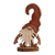 Wood sculpture, 'Fiery Gnome' - Fair Trade Traditional Wood Gnome Sculpture in Brown Hues