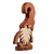 Wood sculpture, 'Fiery Gnome' - Fair Trade Traditional Wood Gnome Sculpture in Brown Hues