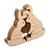 Wood sculpture, 'Hopping Love' (3 pieces) - Romantic Handmade Bunny-Shaped Three-Piece Wood Sculpture