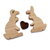 Wood sculpture, 'Hopping Love' (3 pieces) - Romantic Handmade Bunny-Shaped Three-Piece Wood Sculpture