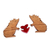 Wood ;puzzle sculpture, 'Spiky Love' (3 pieces) - Armenian-Made Romantic Three-Piece Wood Hedgehog Sculpture