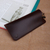 Leather eyeglass case, 'Cocoa Glimpses' - Cocoa Brown 100% Leather Eyeglass Case Crafted in Armenia