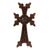 Wood cross, 'Twilight Divinity' - Lacquered Armenian Cross Hand-Carved from Dark Beech Wood