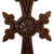 Wood cross, 'Twilight Divinity' - Lacquered Armenian Cross Hand-Carved from Dark Beech Wood