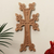 Wood cross, 'Sacred Sense' (medium) - Traditional Hand-Carved Medium-Sized Brown Beech Wood Cross