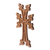 Wood cross, 'Sacred Sense' (medium) - Traditional Hand-Carved Medium-Sized Brown Beech Wood Cross