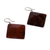 Obsidian dangle earrings, 'Square Bravery' - Square-Shaped Natural Obsidian Dangle Earrings from Armenia