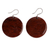 Obsidian dangle earrings, 'Lunar Boldness' - Fair Trade Round Dark Brown Natural Obsidian Dangle Earrings