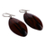 Obsidian dangle earrings, 'Puissant Silhouette' - Leaf-Shaped Natural Obsidian Dangle Earrings with Hooks