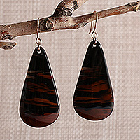 Obsidian dangle earrings, Twilight Duo