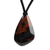 Obsidian pendant necklace, 'Shades of Fieriness' - Armenian Handmade Brown and Black Obsidian Pendant Necklace