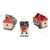 Ceramic ornaments, 'Christmas Cottages' (set of 3) - 3 Hand-Painted Glazed Armenian Cottage Ceramic Ornaments