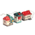 Ceramic ornaments, 'Christmas Cottages' (set of 3) - 3 Hand-Painted Glazed Armenian Cottage Ceramic Ornaments