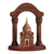 Wood sculpture, 'Saint Hripsime with Arch' - Carved Armenian Arch and Saint Hripsime Beech Wood Sculpture