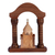 Wood sculpture, 'Saint Hripsime with Arch' - Carved Armenian Arch and Saint Hripsime Beech Wood Sculpture