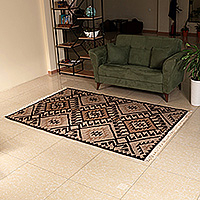 Wool rug, 'Classic Memories' (5x8) - Classic Geometric Patterned 100% Wool Rug from Armenia (5x8)