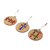 Wood ornaments, 'Ancient Faith' (set of 3) - Artisan-Made Cross-Themed 3-Piece Round Wood Ornament Set