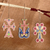 Wood ornaments, 'Dulcet Faith' (set of 3) - Armenian-Made Painted Cross-Themed 3-Piece Wood Ornament Set