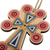 Wood ornaments, 'Dulcet Faith' (set of 3) - Armenian-Made Painted Cross-Themed 3-Piece Wood Ornament Set