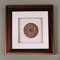 Porcelain wall accent, 'Dvin Emblem' - Traditional Dvin-Themed Acrylic Framed Porcelain Wall Accent