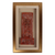 Porcelain wall art, 'Legacy of Saint Khazar' - Antiqued Red Porcelain Cross Wall Art with Golden Frame