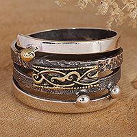 Multi-metal band ring, 'Glorious Path' - Fair Trade Traditional Armenian-Made Multi-Metal Band Ring