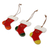 Ceramic ornaments, 'Heartfelt Gifts' (set of 3) - Heart-Themed 3-Piece Ceramic Christmas Stocking Ornament Set