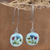 Natural flower dangle earrings, 'Evergreen Grace' - Mint Resin-Coated Polished Natural Flower Dangle Earrings