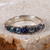 Crystal band ring, 'Blue Path' - High-Polished Blue Crystal and Sterling Silver Band Ring