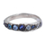 Crystal band ring, 'Blue Path' - High-Polished Blue Crystal and Sterling Silver Band Ring