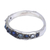 Crystal band ring, 'Blue Path' - High-Polished Blue Crystal and Sterling Silver Band Ring