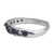 Crystal band ring, 'Blue Path' - High-Polished Blue Crystal and Sterling Silver Band Ring