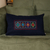 Embroidered cushion cover, 'Navy Passage' - Cross-Themed Embroidered Navy Cushion Cover Made in Armenia