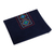 Embroidered cushion cover, 'Navy Passage' - Cross-Themed Embroidered Navy Cushion Cover Made in Armenia