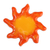 Ceramic brooch pin, 'My Sunshine' - Sun-Shaped Glazed Ceramic Brooch Pin Hand-Painted in Armenia