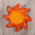 Ceramic brooch pin, 'My Sunshine' - Sun-Shaped Glazed Ceramic Brooch Pin Hand-Painted in Armenia