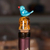 Ceramic bottle stopper, 'Blue Bird Spirit' - Bird-Themed Blue Ceramic Bottle Stopper in a Crackled Finish