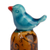 Ceramic bottle stopper, 'Blue Bird Spirit' - Bird-Themed Blue Ceramic Bottle Stopper in a Crackled Finish