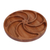 Wood appetizer plate, 'Tasty Whirl' - Armenian-Made Hand-Carved Round Beech Wood Appetizer Plate