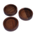 Wood snack plates, 'Cycle of Treats' (set of 3) - Minimalist Set of 3 Round Brown Walnut Wood Snack Plates