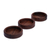 Wood snack plates, 'Cycle of Treats' (set of 3) - Minimalist Set of 3 Round Brown Walnut Wood Snack Plates