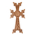 Wood cross, 'Bloom of Belief' - Light Brown Floral Beech Wood Cross Hand-Carved in Armenia